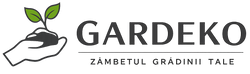 Gardeko logo with a hand holding soil and leaves on a white background