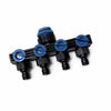 Adaptor / Distribuitor pentru robinet 4 căi albastru/negru ABS și PP