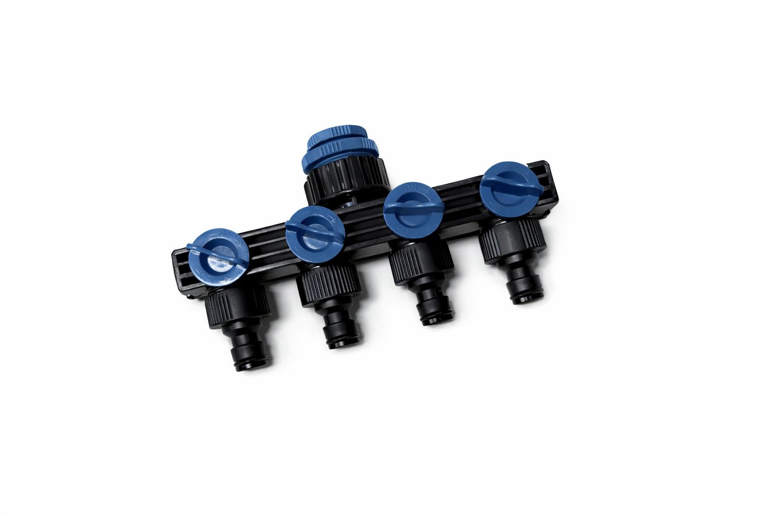 Adaptor / Distribuitor pentru robinet 4 căi albastru/negru ABS și PP