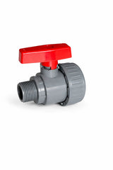 Robinet cu bilă PVC 1” cu olandez și filet exterior – pentru instalații apă și irigații