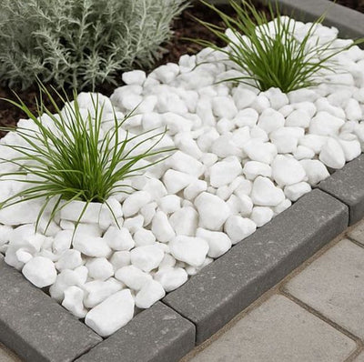 Piatră decorativă marmurâ albă THASSOS 20-40mm, sac 40kg