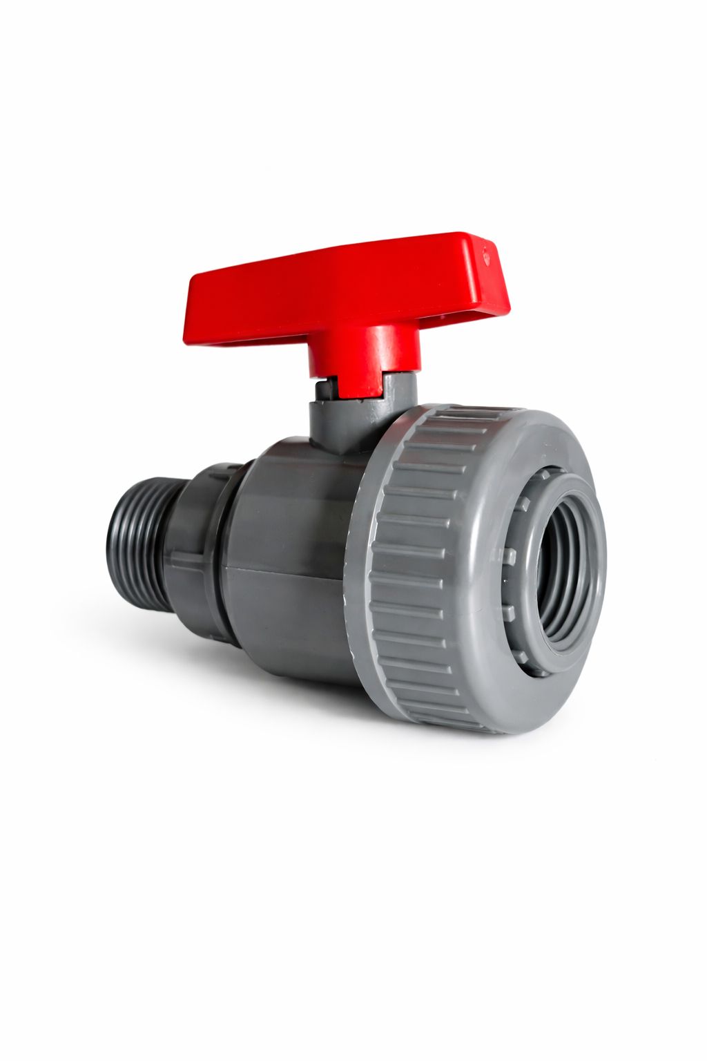 Robinet cu bilă PVC 1” cu olandez și filet exterior – pentru instalații apă și irigații