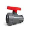 Robinet cu bilă PVC 1 1/4” (DN32) cu mâner roșu – pentru instalații apă și irigații