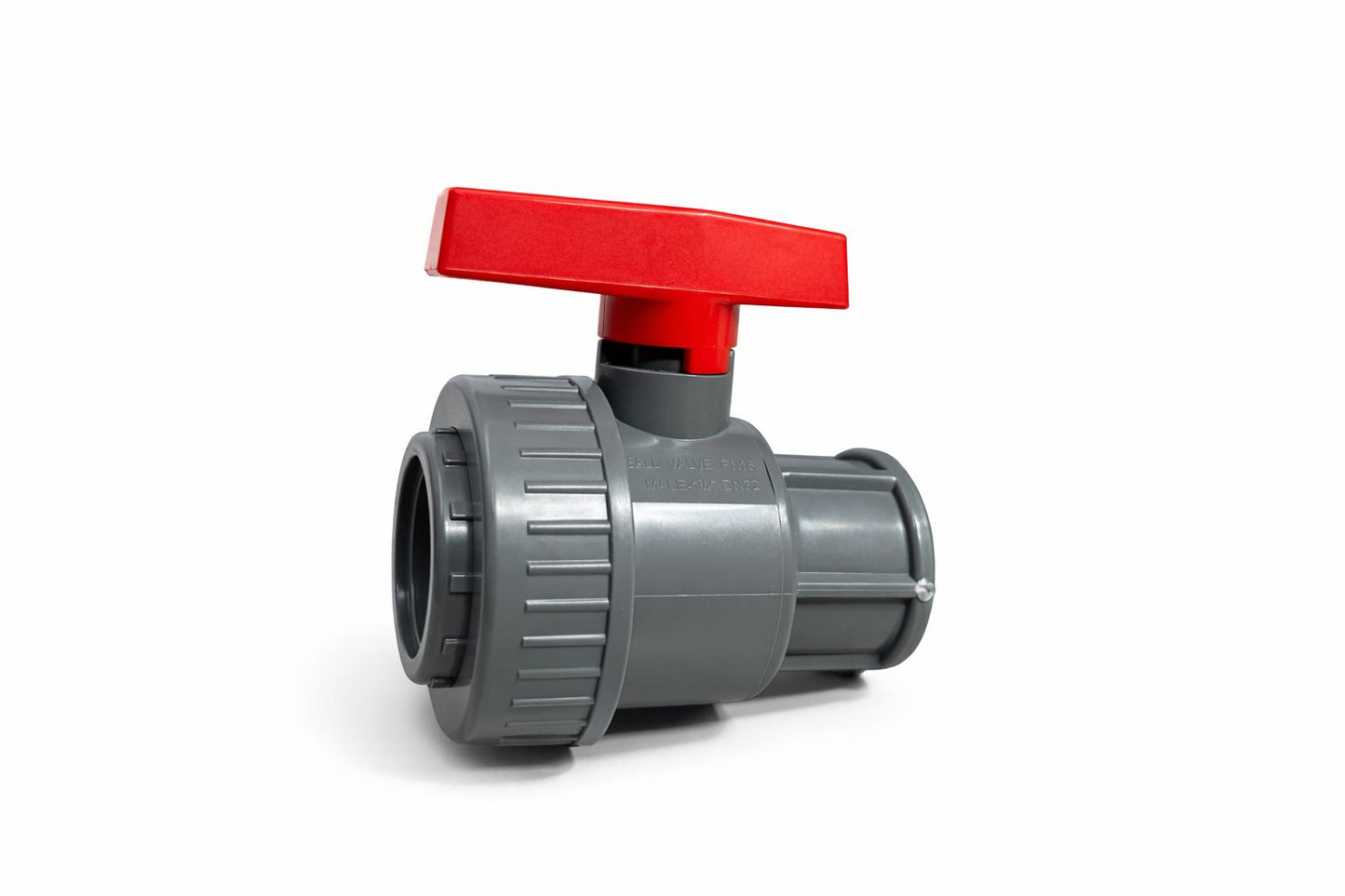 Robinet cu bilă PVC 1 1/4” (DN32) cu mâner roșu – pentru instalații apă și irigații