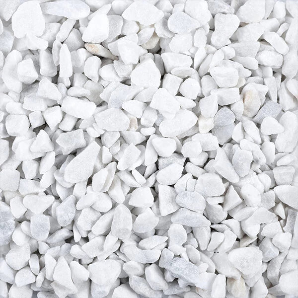 Piatră decorativă marmură spartă Thassos 8-16 mm – alb intens, sac 40 kg